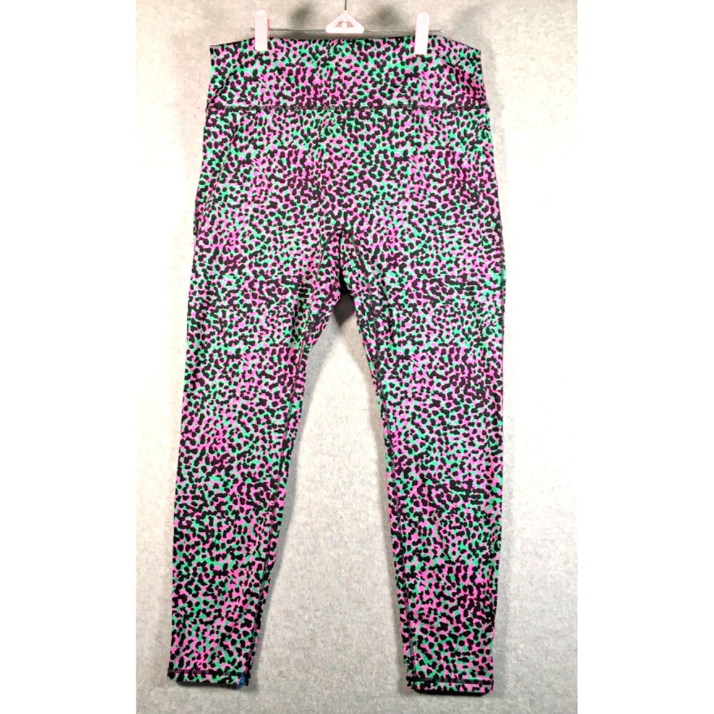 Fabletics Motion 365+ High Waisted  Womens 2X /18-20 Pink Animal Print Leggings